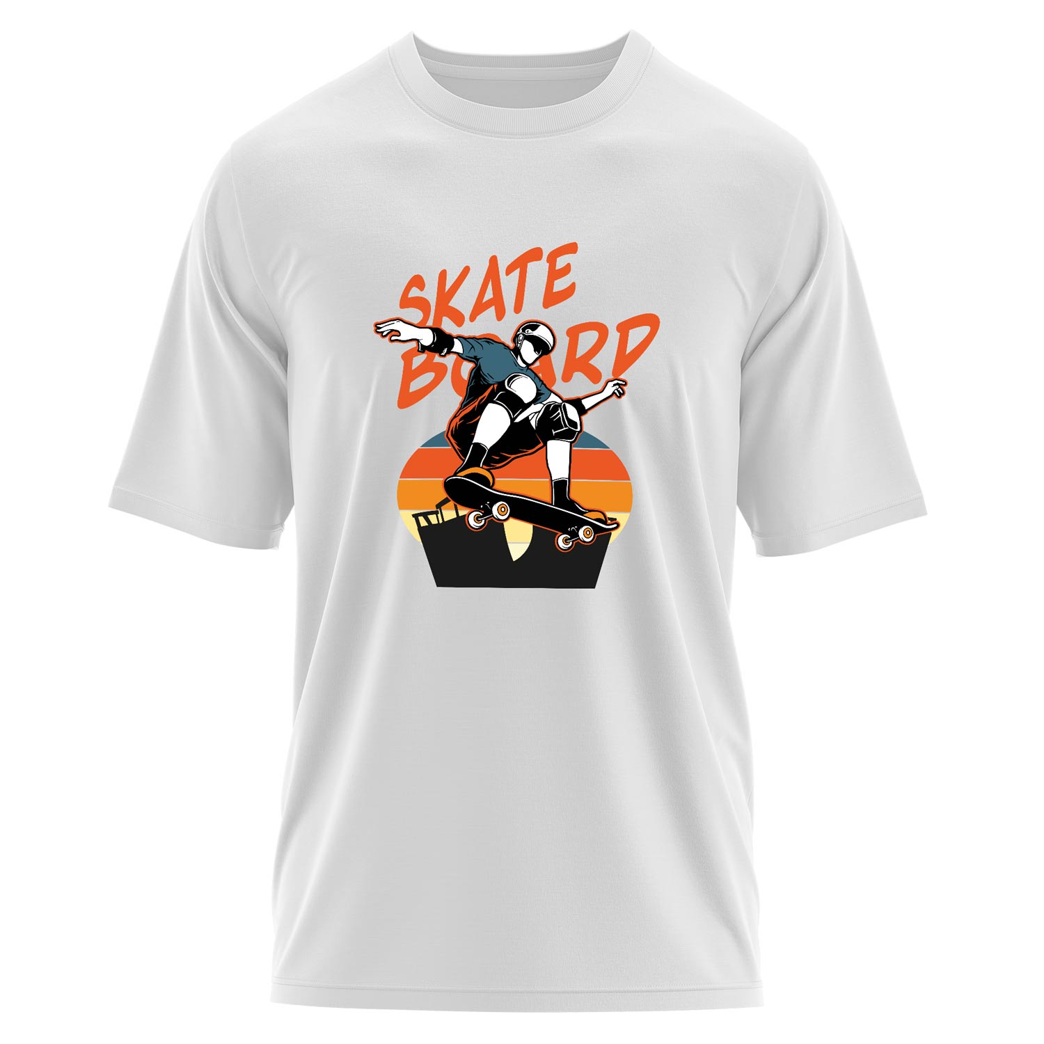 Skateboard Oversize Tişört XL - Beyaz