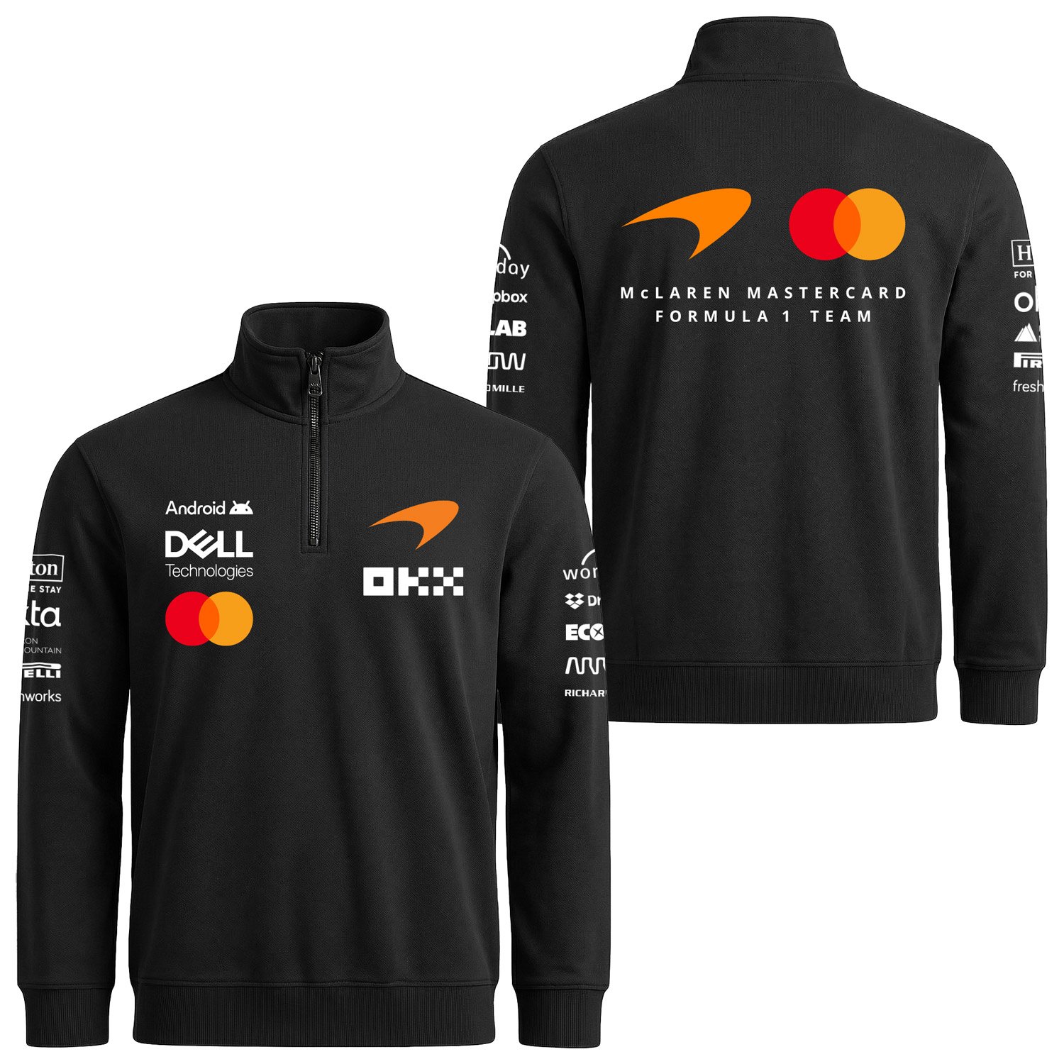 McLaren Racing 2026 Teamline Yarım Fermuarlı Sweatshirt L - Siyah