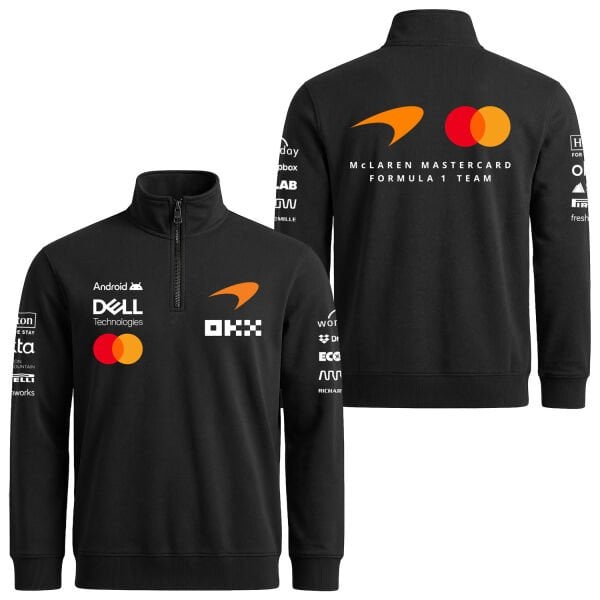 McLaren Racing 2026 Teamline Yarım Fermuarlı Sweatshirt L - Siyah