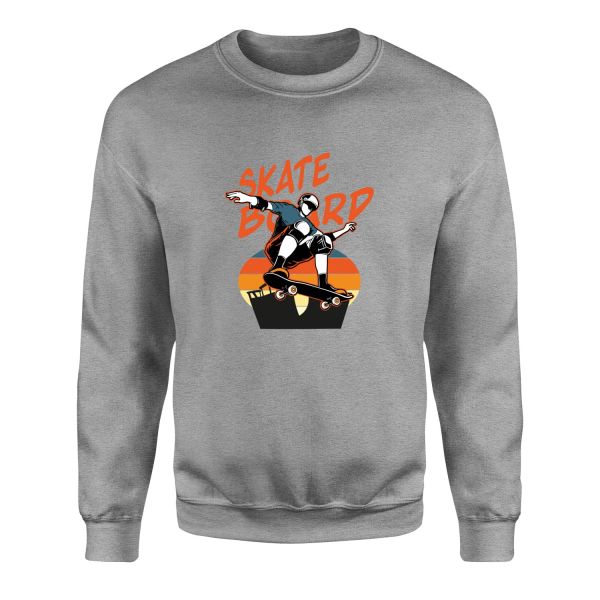 Skateboard Sweatshirt XL - Gri