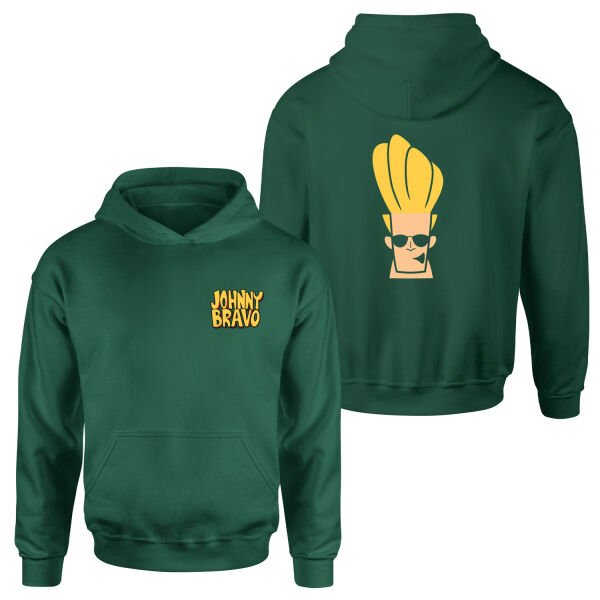 Woah Mamma | Johnny Bravo Hoodie M - Nefti Yeşili