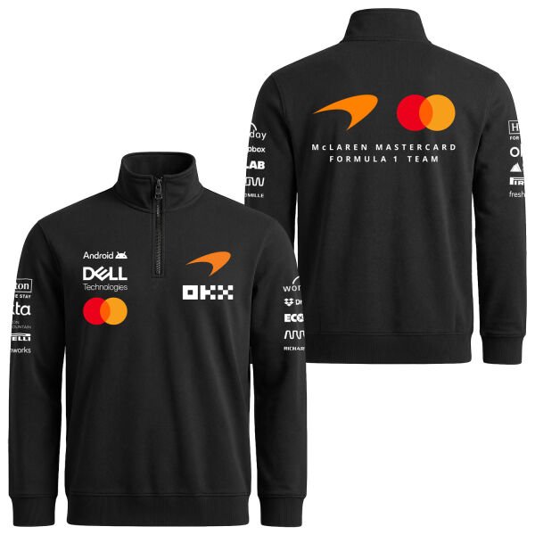 McLaren Racing 2026 Teamline Yarım Fermuarlı Sweatshirt XL - Siyah