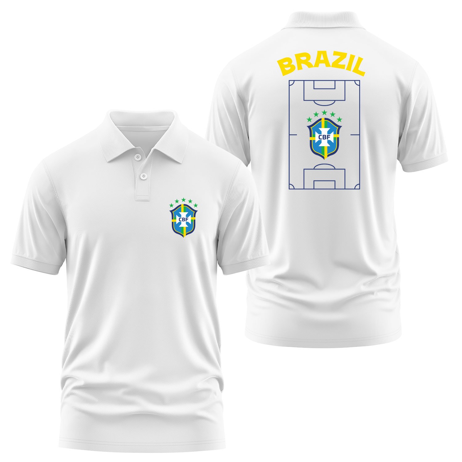 Brezilya Dünya Kupası 2026 Polo Tişört XL - Beyaz