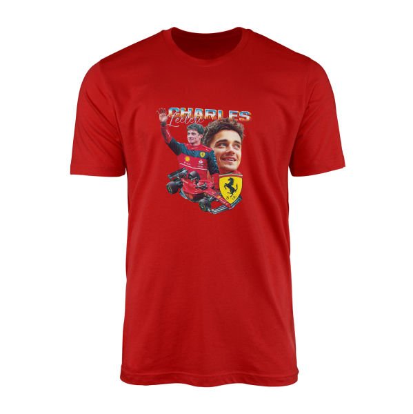 Charles Leclerc Tişört L - Kırmızı