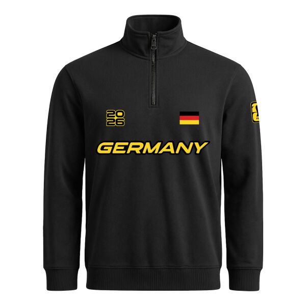 Almanya 2026 Yarım Fermuarlı Sweatshirt M - Siyah