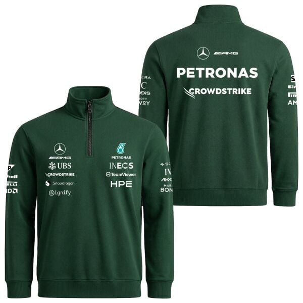 Mercedes AMG Petronas 2026 Teamline Yarım Fermuarlı Sweatshirt L - Nefti Yeşili | OUTLET
