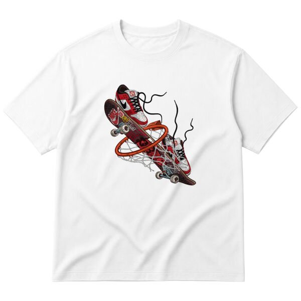Air Jordan Skateboard Oversize Tişört M - Beyaz