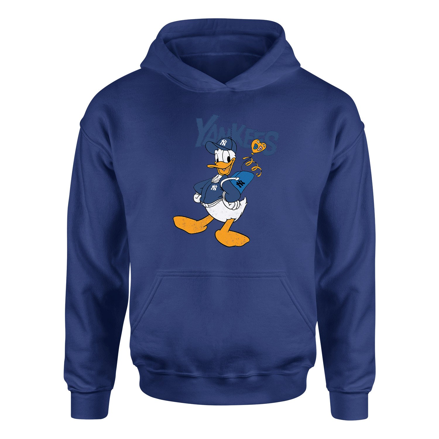 Donald Yankees Grunge Hoodie M - İndigo Mavisi