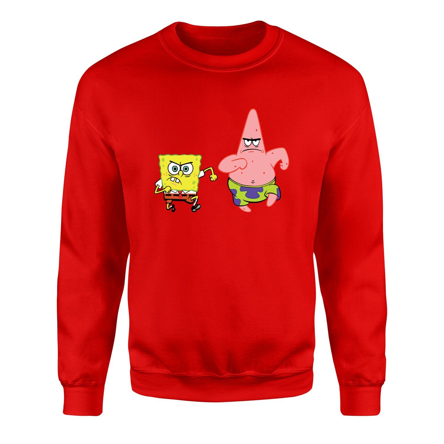 Sünger Bob ve Patrick Sweatshirt M - Kırmızı