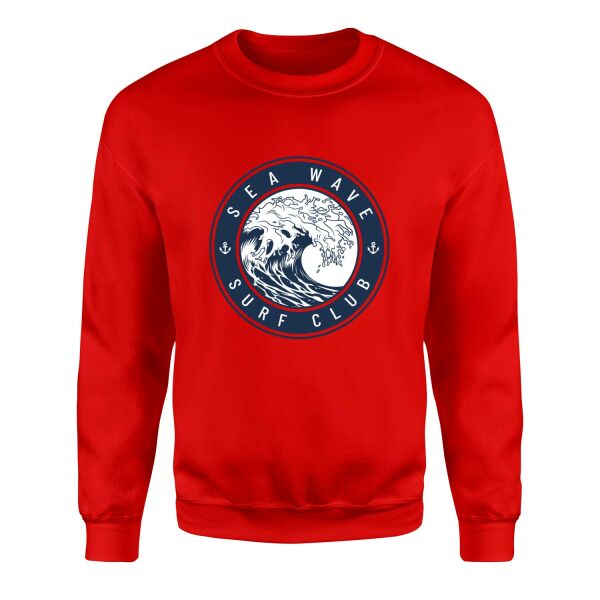 Sea Wave Surf Club Sweatshirt XL - Kırmızı