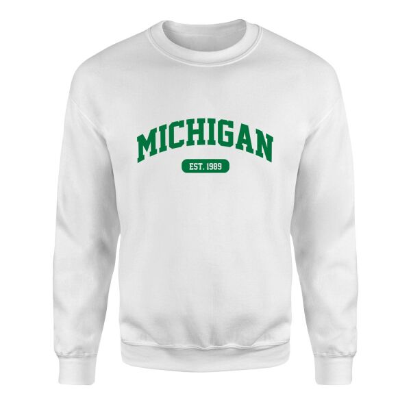 Michigan EST. 1989 Sweatshirt S - Beyaz