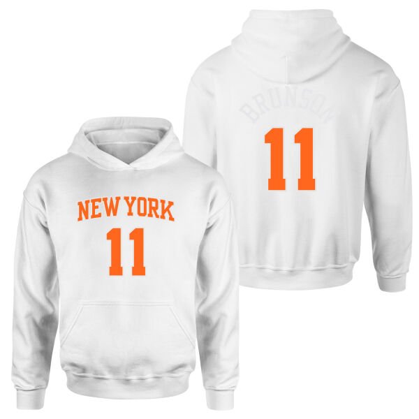 Jalen Brunson 11 New York Hoodie L - Beyaz