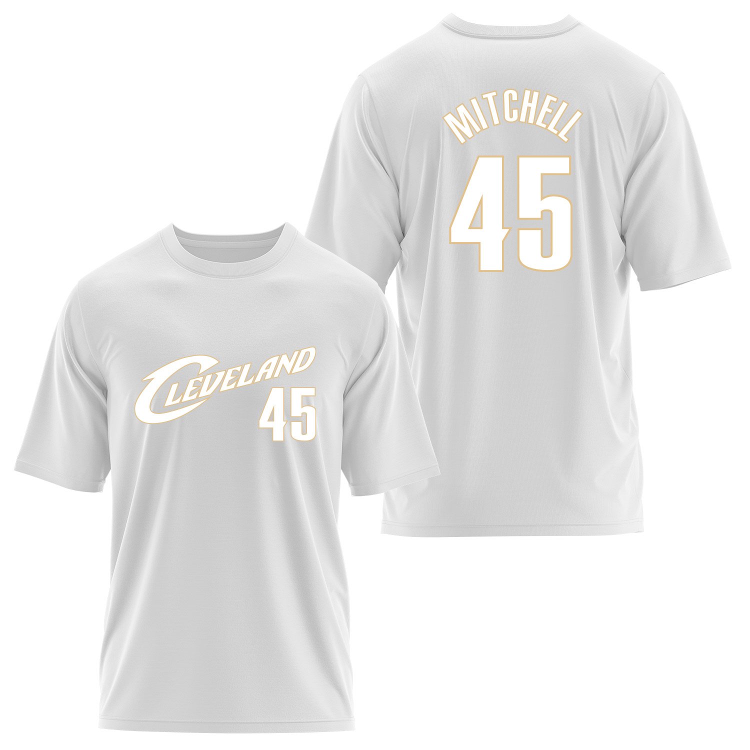 Donovan Mitchell Cleveland 45 Forma Oversize Tişört L - Beyaz