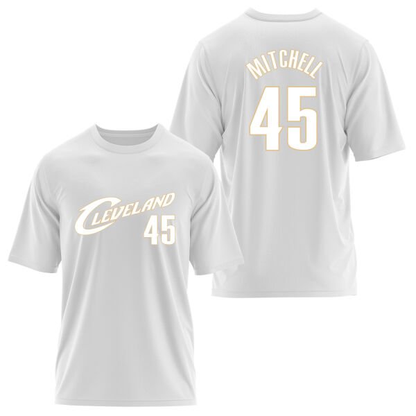Donovan Mitchell Cleveland 45 Forma Oversize Tişört L - Beyaz