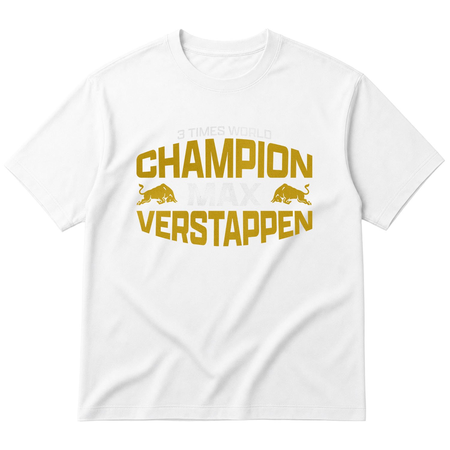 Max Verstappen 3 Times World Champion Oversize Tişört XL - Beyaz