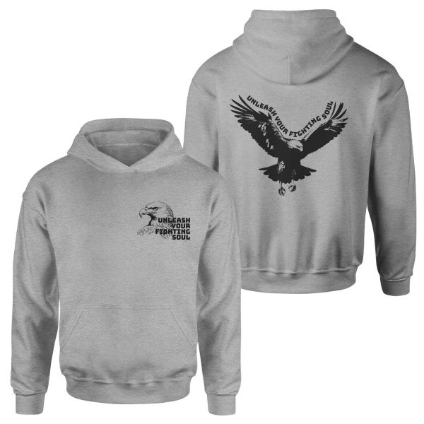 Unleash Your Fighting Soul | Eagle Hoodie S - Gri