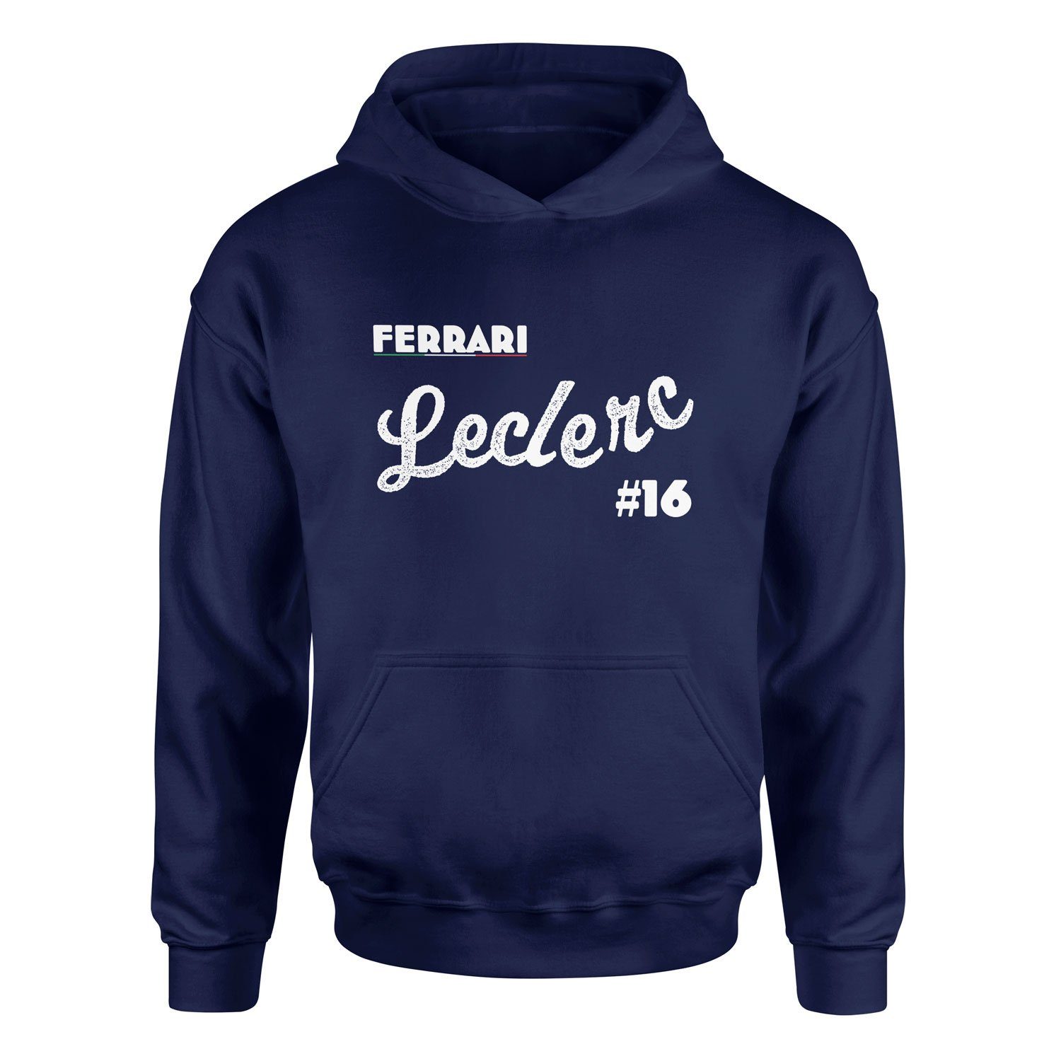 Charles Leclerc Cursive Illustration Hoodie L - İndigo Mavisi