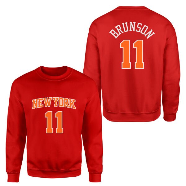 Jalen Brunson 11 New York Sweatshirt L - Kırmızı