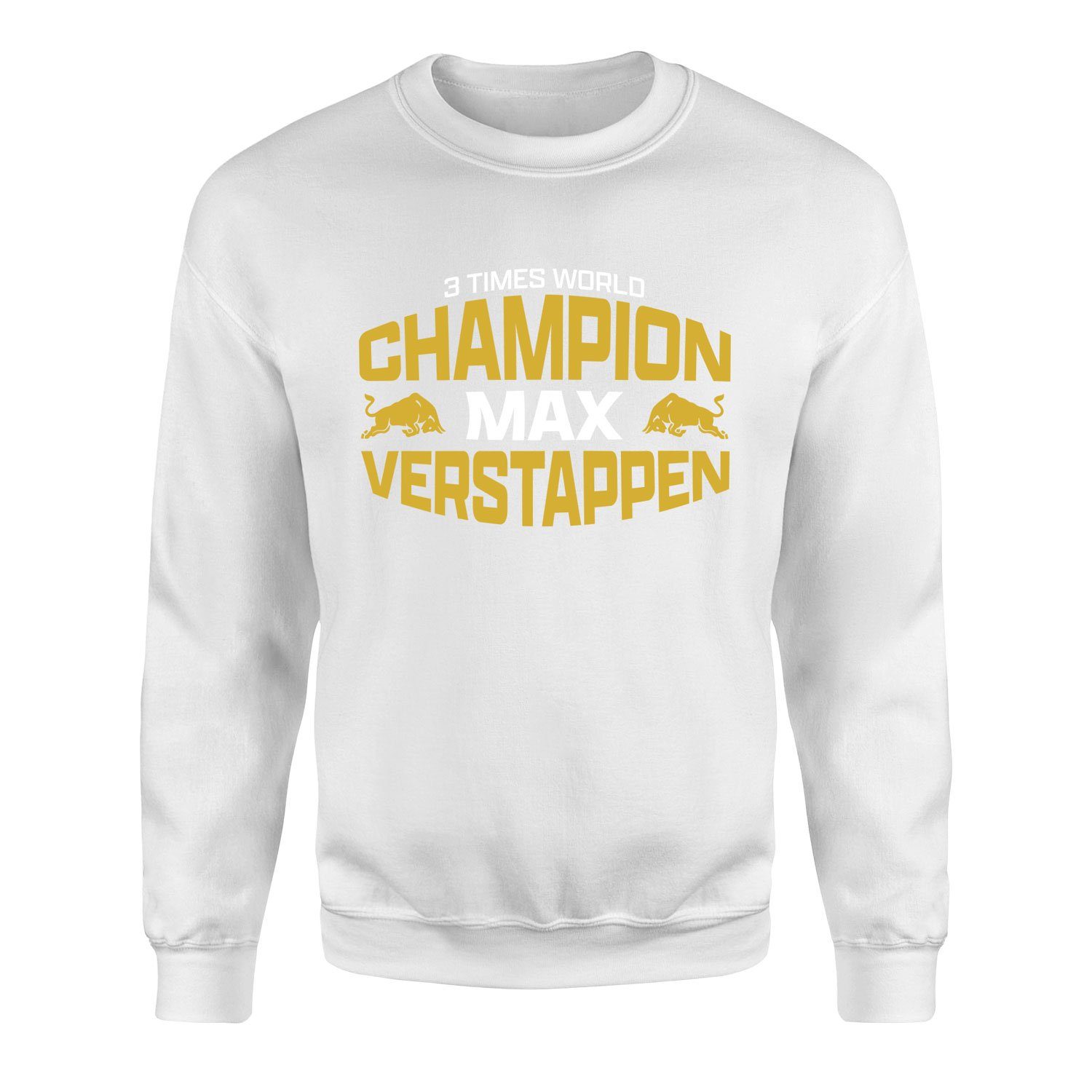 Max Verstappen 3 Times World Champion Sweatshirt XL - Beyaz