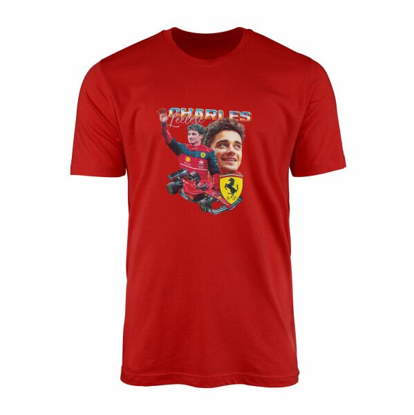 Charles Leclerc Tişört M - Kırmızı