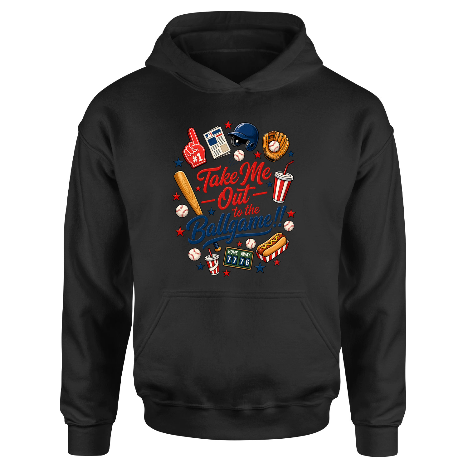 Take Me Out To The Ballgame Hoodie S - Siyah