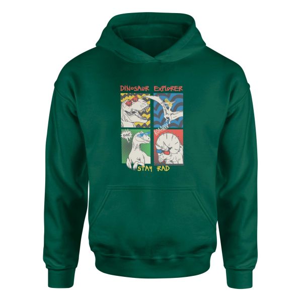 Dinosaur Explorer Hoodie S - Nefti Yeşili