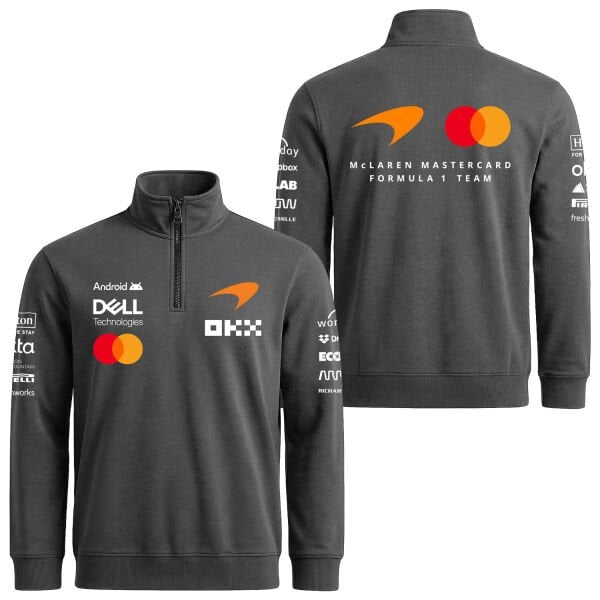 McLaren Racing 2026 Teamline Yarım Fermuarlı Sweatshirt XL - Füme