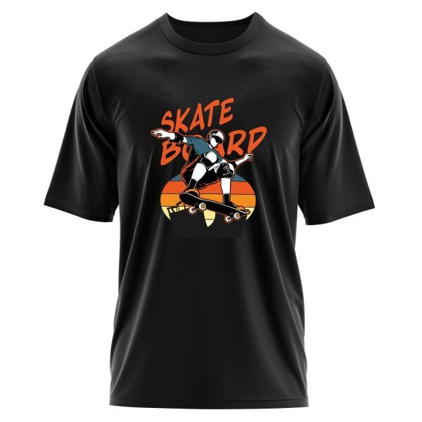 Skateboard Oversize Tişört M - Siyah
