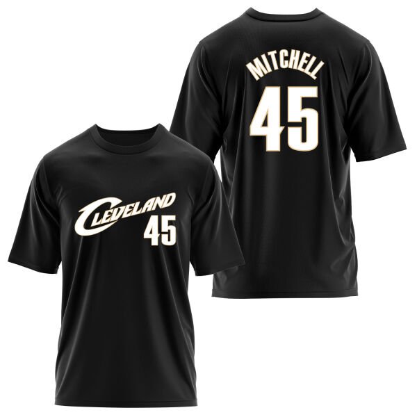 Donovan Mitchell Cleveland 45 Forma Oversize Tişört S - Siyah