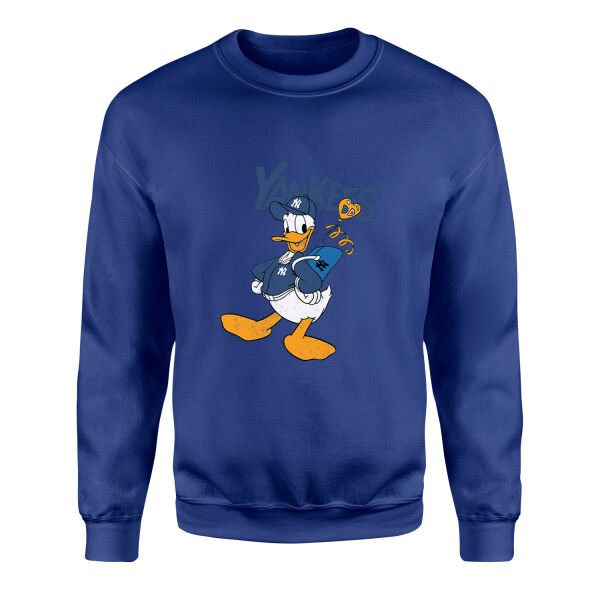 Donald Yankees Grunge Sweatshirt L - İndigo Mavisi
