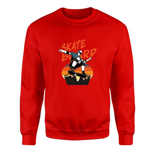 Skateboard Sweatshirt S - Kırmızı