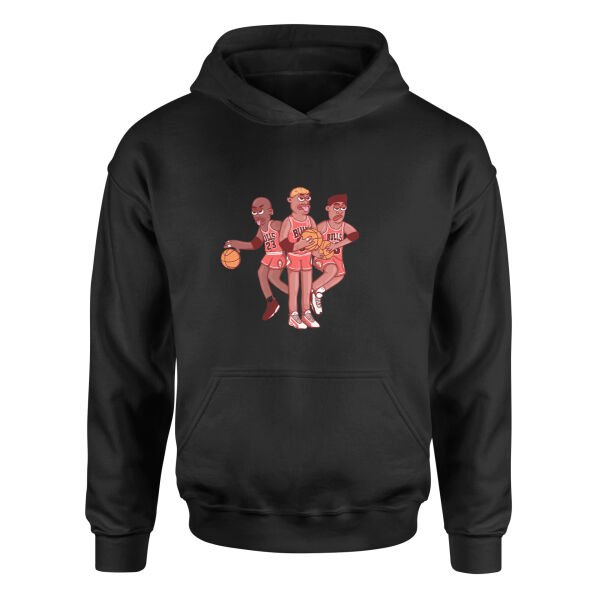 Jordan, Pippen, Rodman II Hoodie L - Siyah