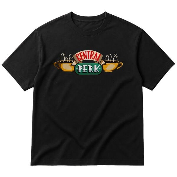 Central Perk Oversize Tişört L - Siyah