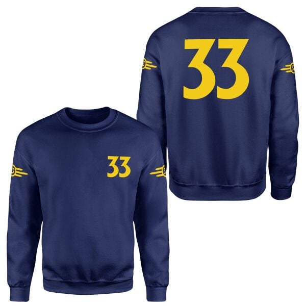 Vault 33 Dweller | Fallout Dweller Edition Sweatshirt L - İndigo Mavisi