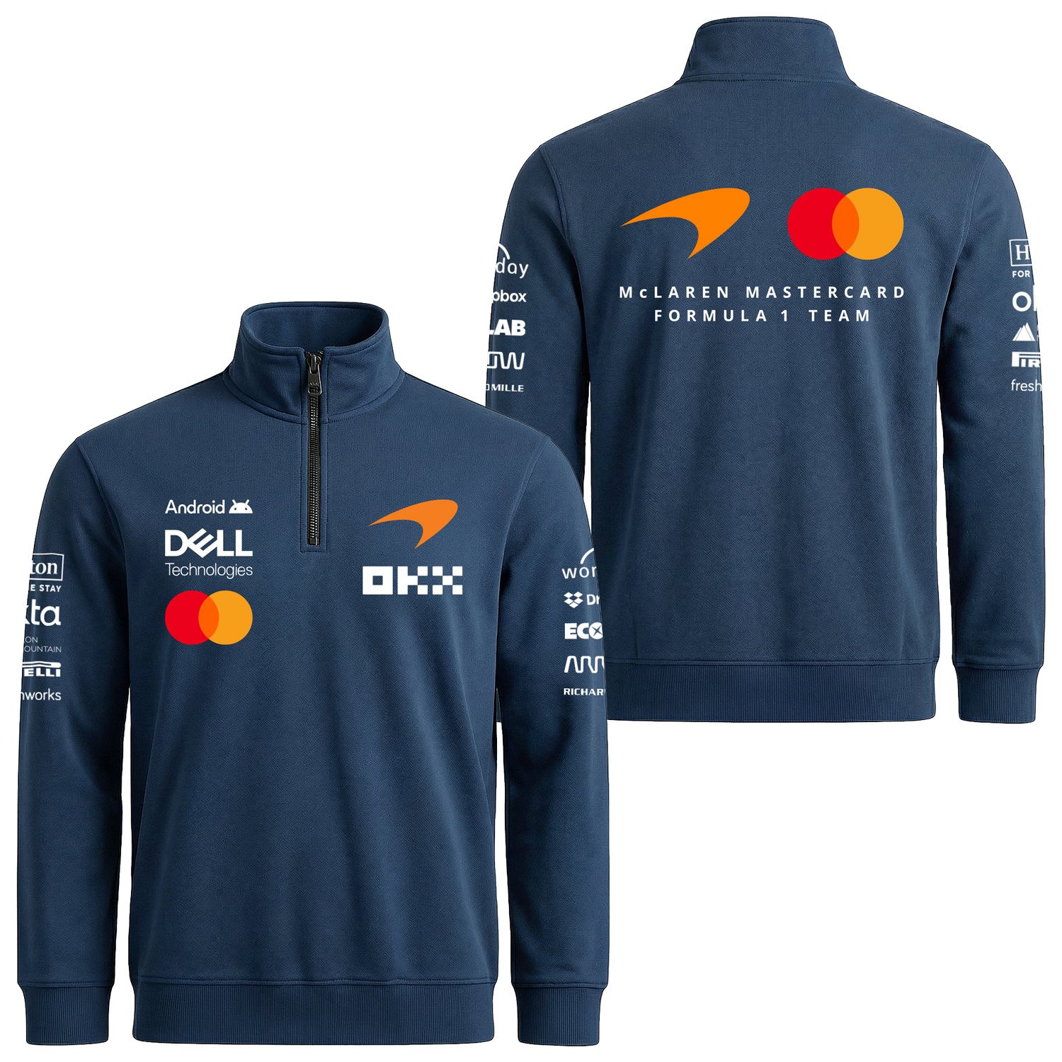 McLaren Racing 2026 Teamline Yarım Fermuarlı Sweatshirt L - İndigo Mavisi
