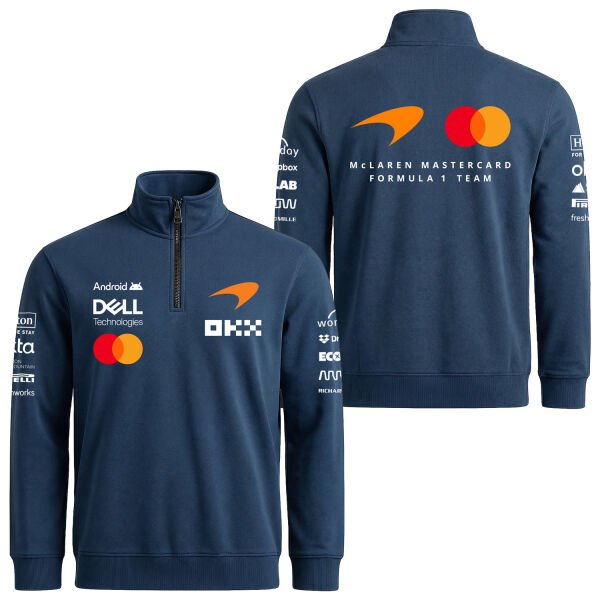McLaren Racing 2026 Teamline Yarım Fermuarlı Sweatshirt L - İndigo Mavisi