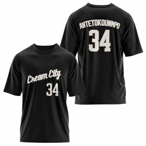Giannis Antetokounmpo Milwaukee Forma Oversize Tişört S - Siyah