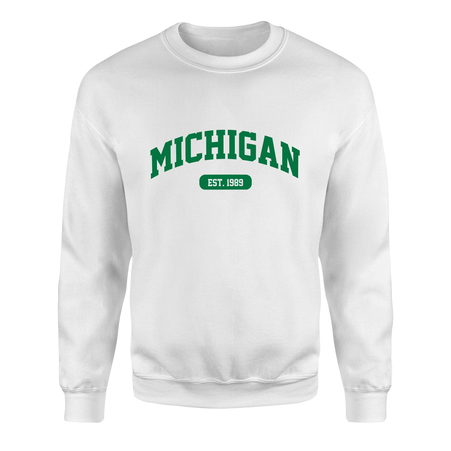 Michigan EST. 1989 Sweatshirt L - Beyaz