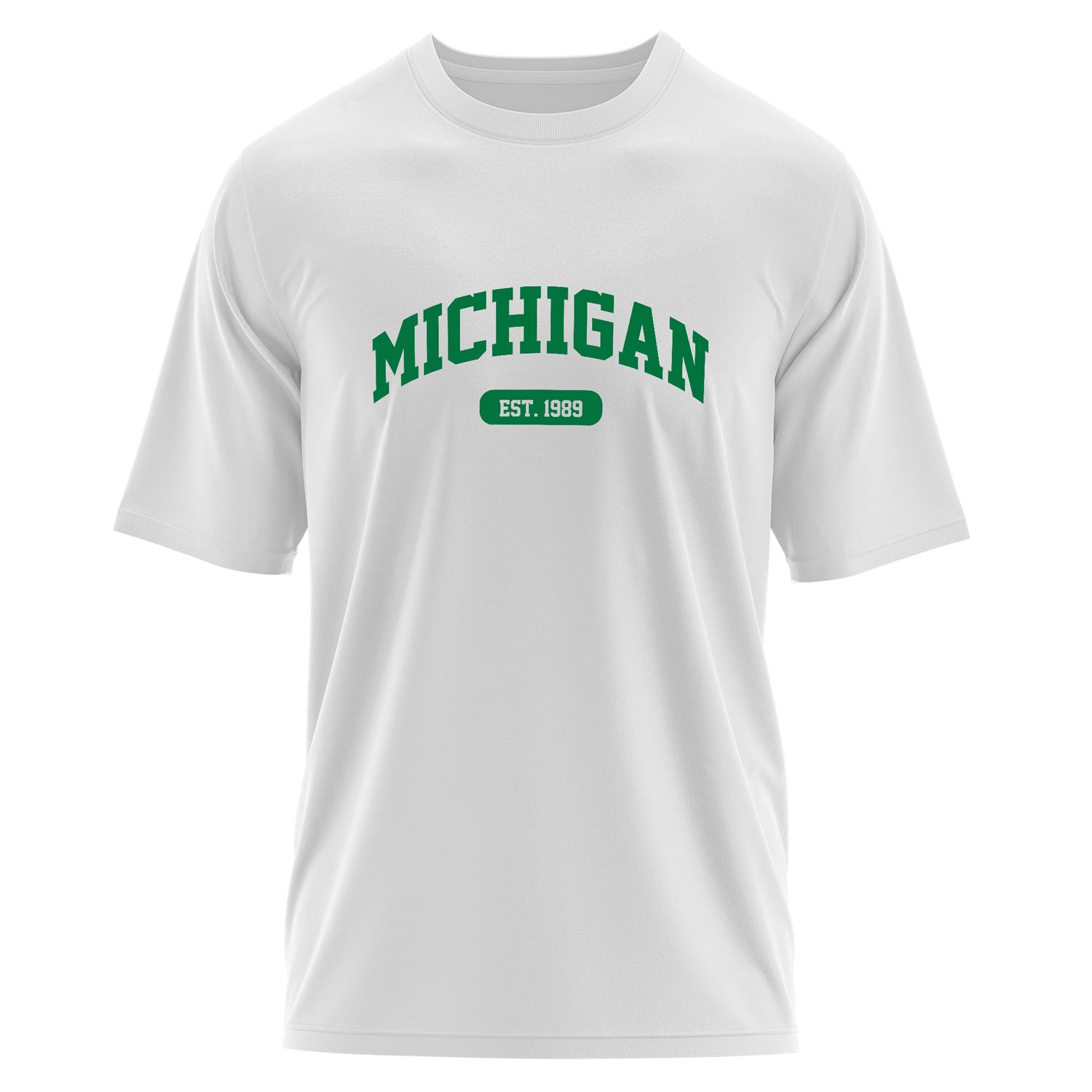 Michigan EST. 1989 Oversize Tişört XL - Beyaz