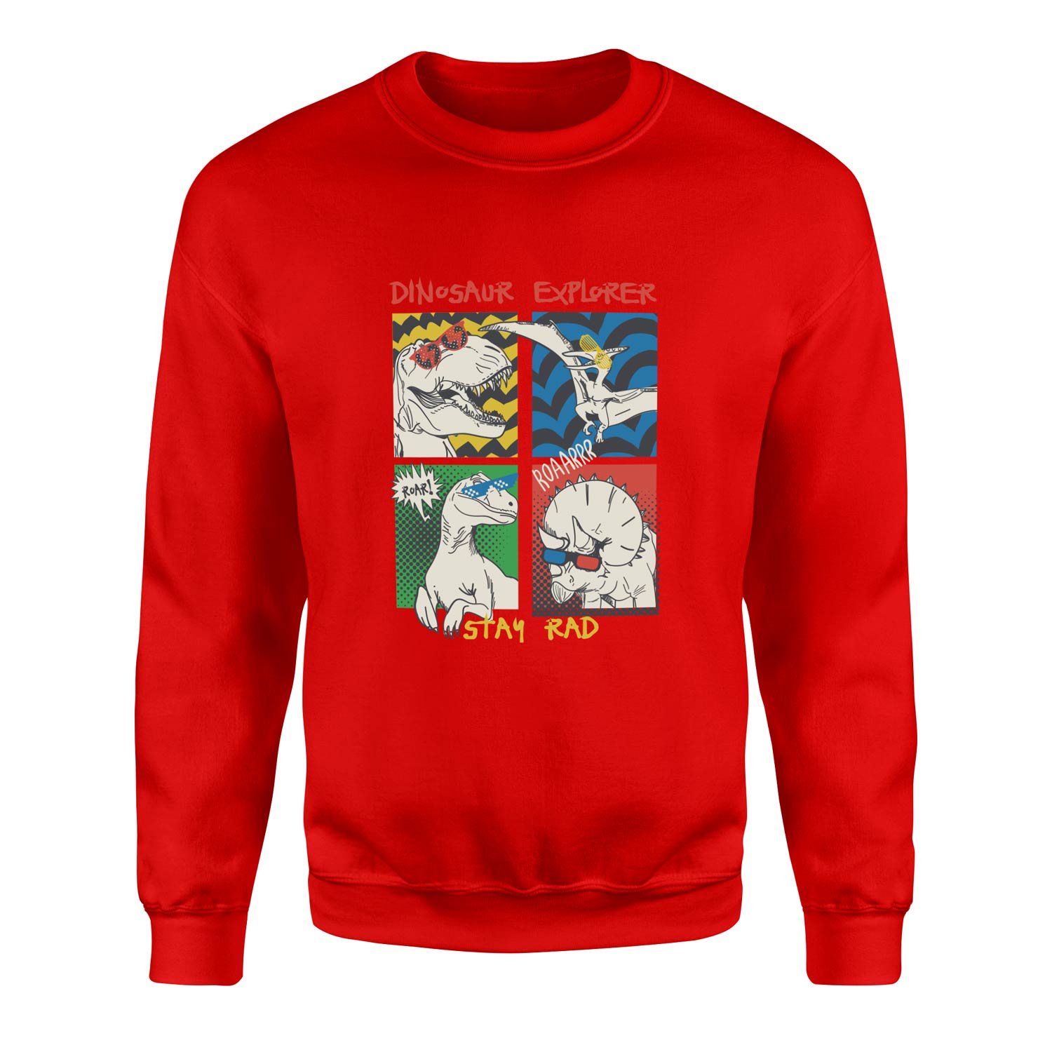 Dinosaur Explorer Sweatshirt S - Kırmızı