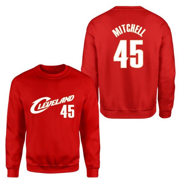 Donovan Mitchell Cleveland 45 Forma Sweatshirt M - Kırmızı