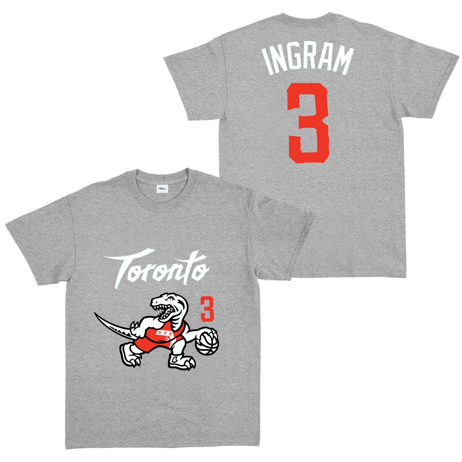 Brandon Ingram 3 City Edition Raptors Tişört M - Gri