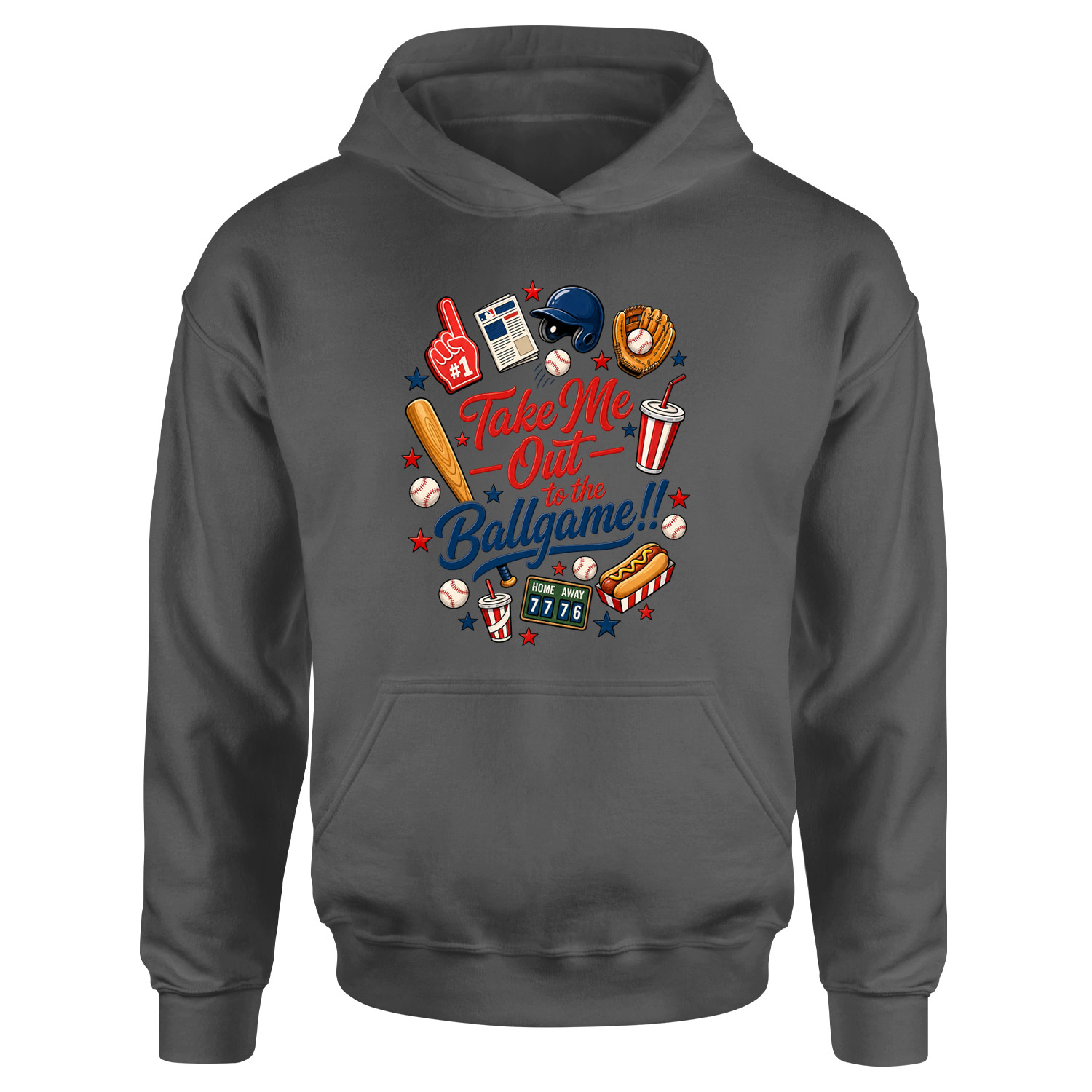 Take Me Out To The Ballgame Hoodie L - Füme