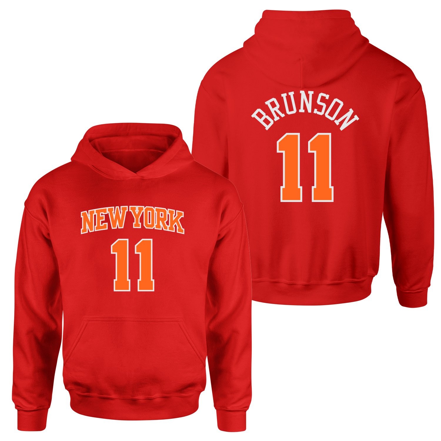 Jalen Brunson 11 New York Hoodie S - Kırmızı