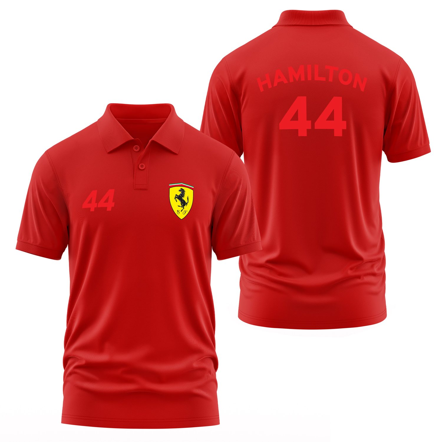 SF Lewis Hamilton 44 Polo Tişört S - Kırmızı