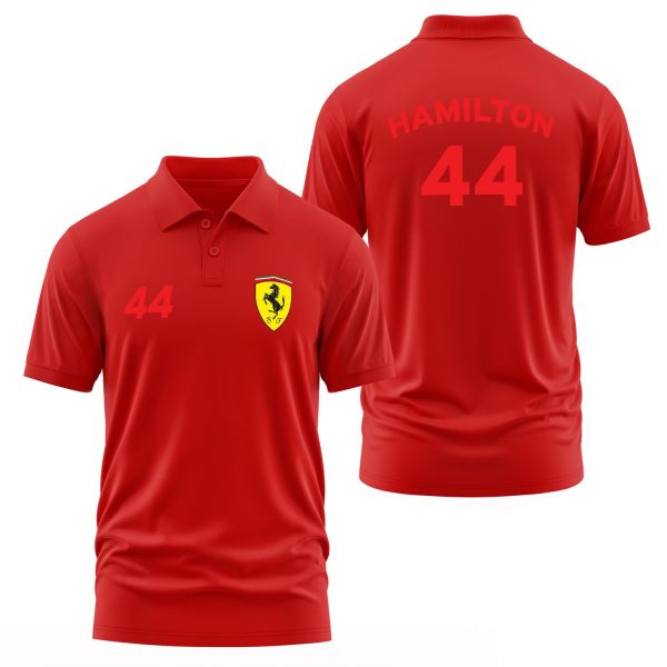 SF Lewis Hamilton 44 Polo Tişört S - Kırmızı