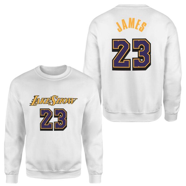 LeBron James 23 LakeShow Sweatshirt S - Beyaz