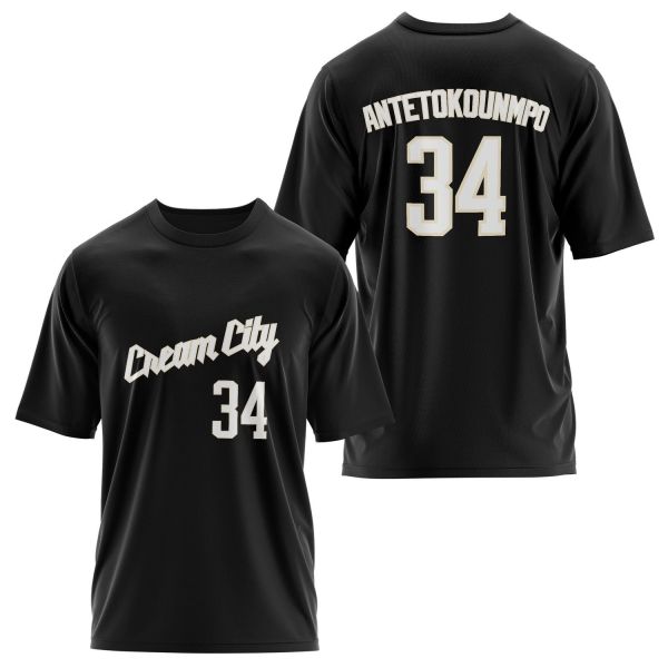 Giannis Antetokounmpo Milwaukee Forma Oversize Tişört M - Siyah