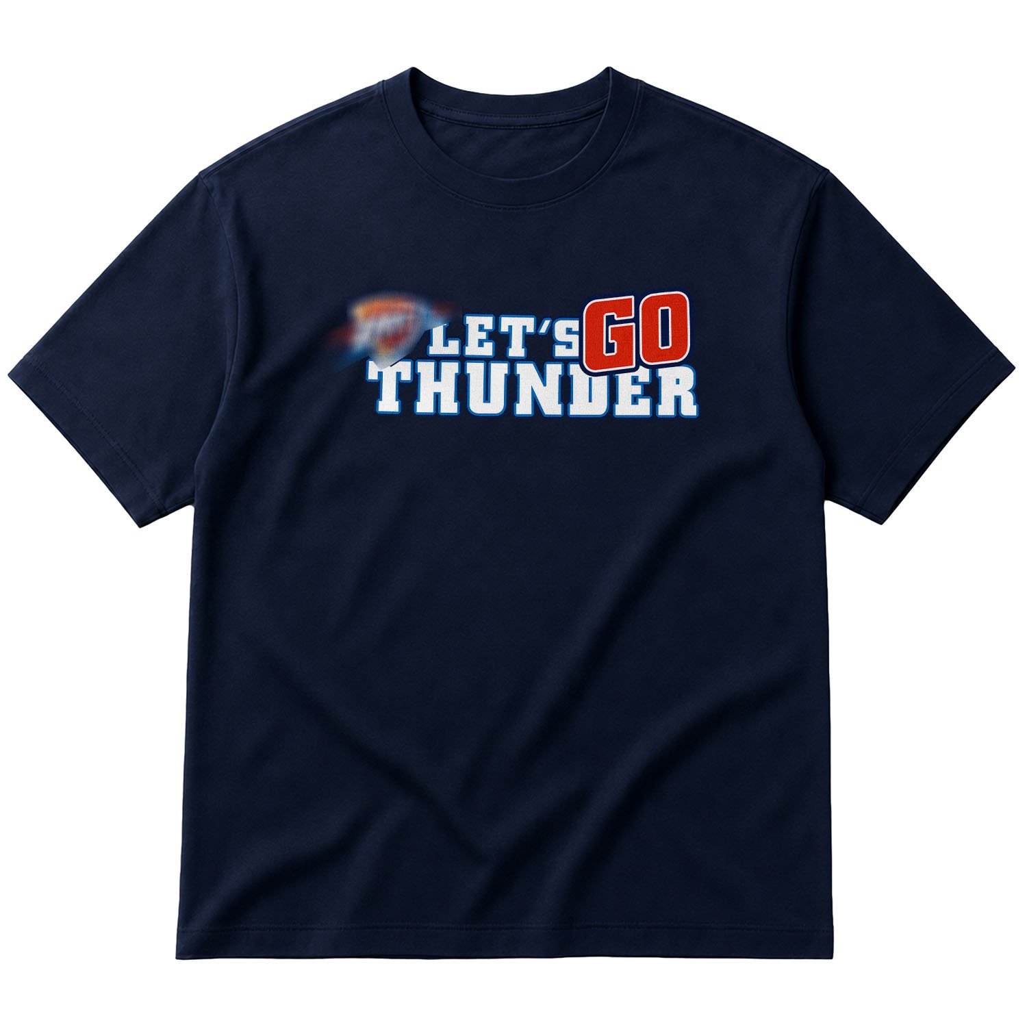 Let’s Go Thunder Oversize Tişört L - İndigo Mavisi