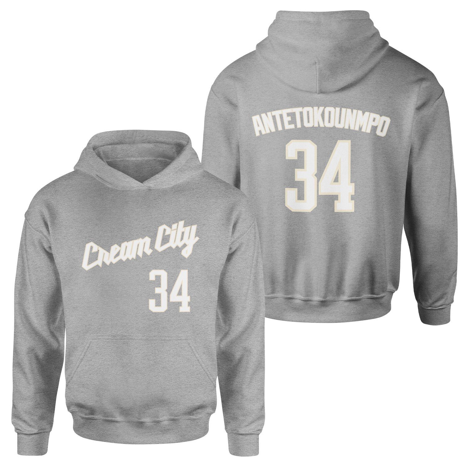 Giannis Antetokounmpo Milwaukee Forma Hoodie M - Gri